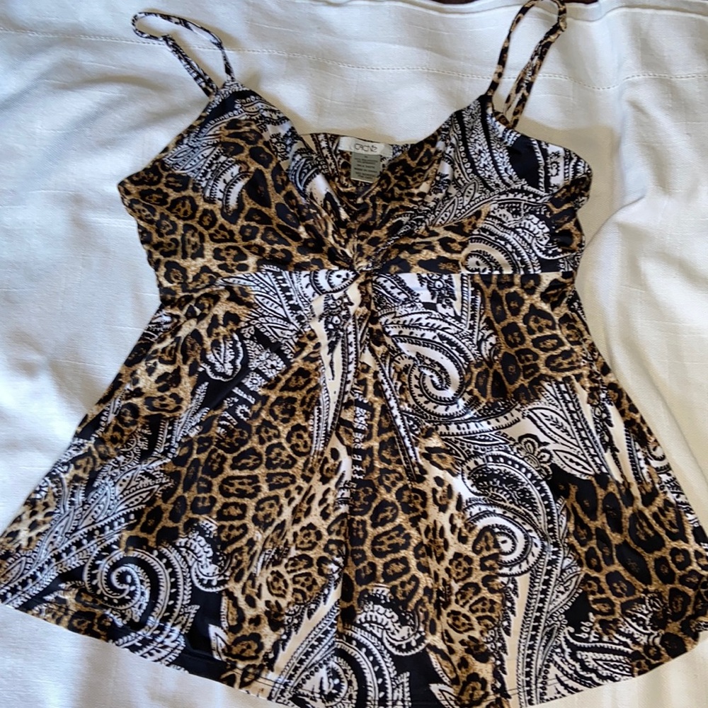 Cache Leopard Princess Style Halter Top